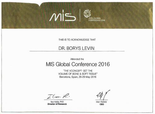 Сертификат участника MIS Global Conferencen 2016